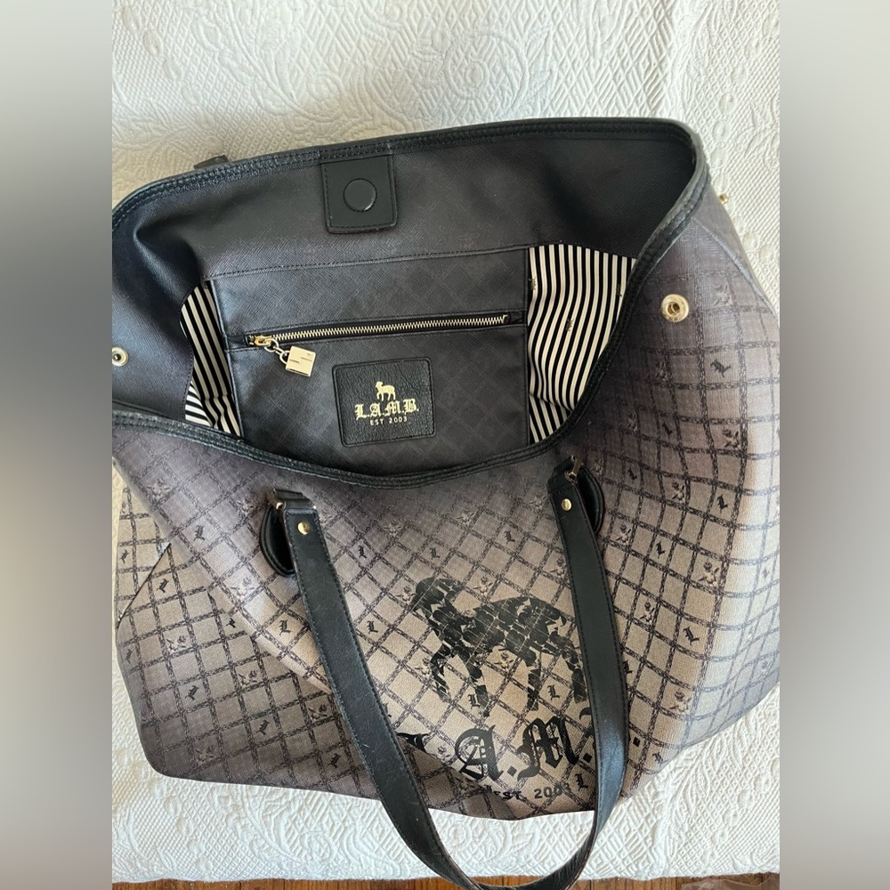 LAMB L.A.M.B large TOTE BAG Gwen Stefani sheep logo AUTHENTIC w/ dustbag - Picture 15 of 17